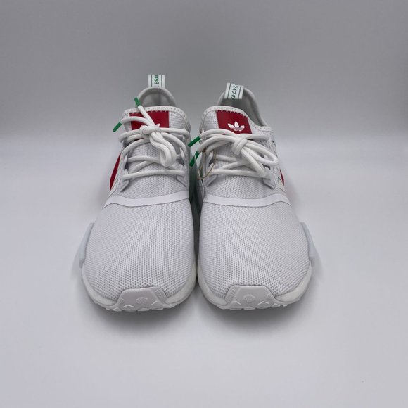 adidas NMD R1 White / Green Womens Shoes - Picture 3 of 8